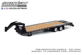 Gooseneck trailer, black with red and white conspicuity stripes