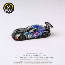 Mercedes AMG GT3 Evo #63 GTWC America Team DXDT Racing, blue/green/black